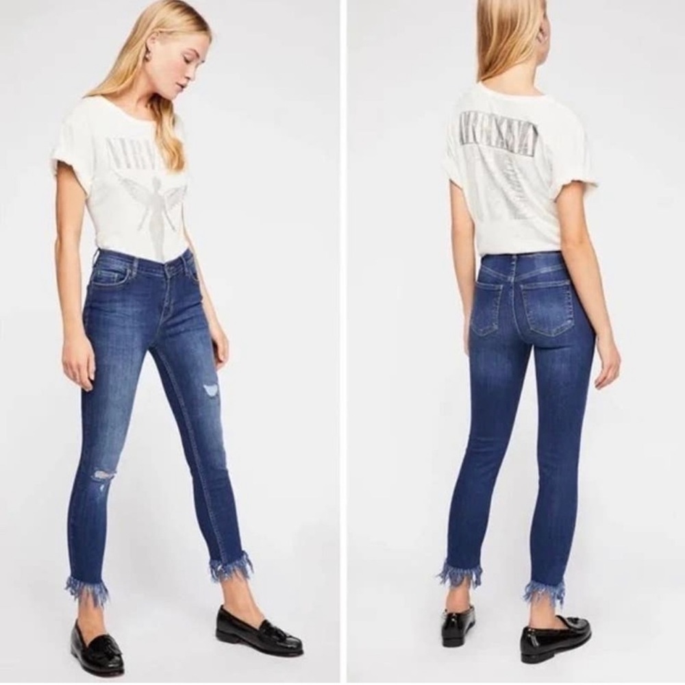 Free People Blue Skinny Jeans